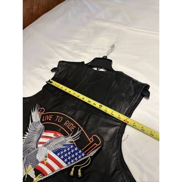 Diamond Plate Buffalo Leather Vest 2XL Live To Ride - Picture 15 of 16
